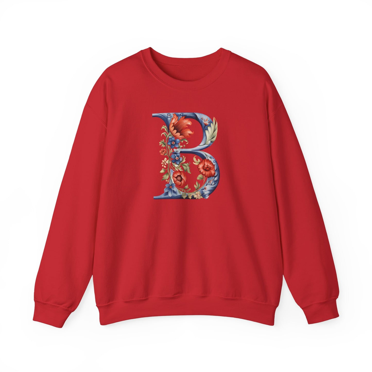 Monogram B Sweatshirt Norwegian Rosemaling Letter B Monogram Sweatshirt