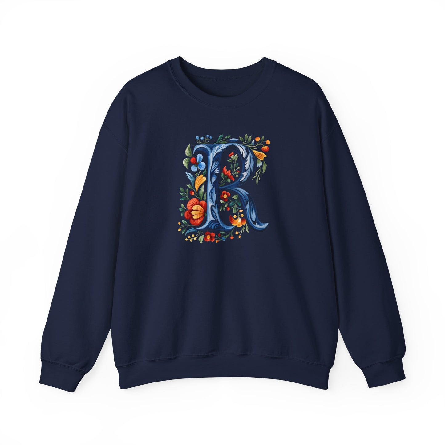 Monogram R Sweatshirt Norwegian Rosemaling Letter R Monogram Sweatshirt