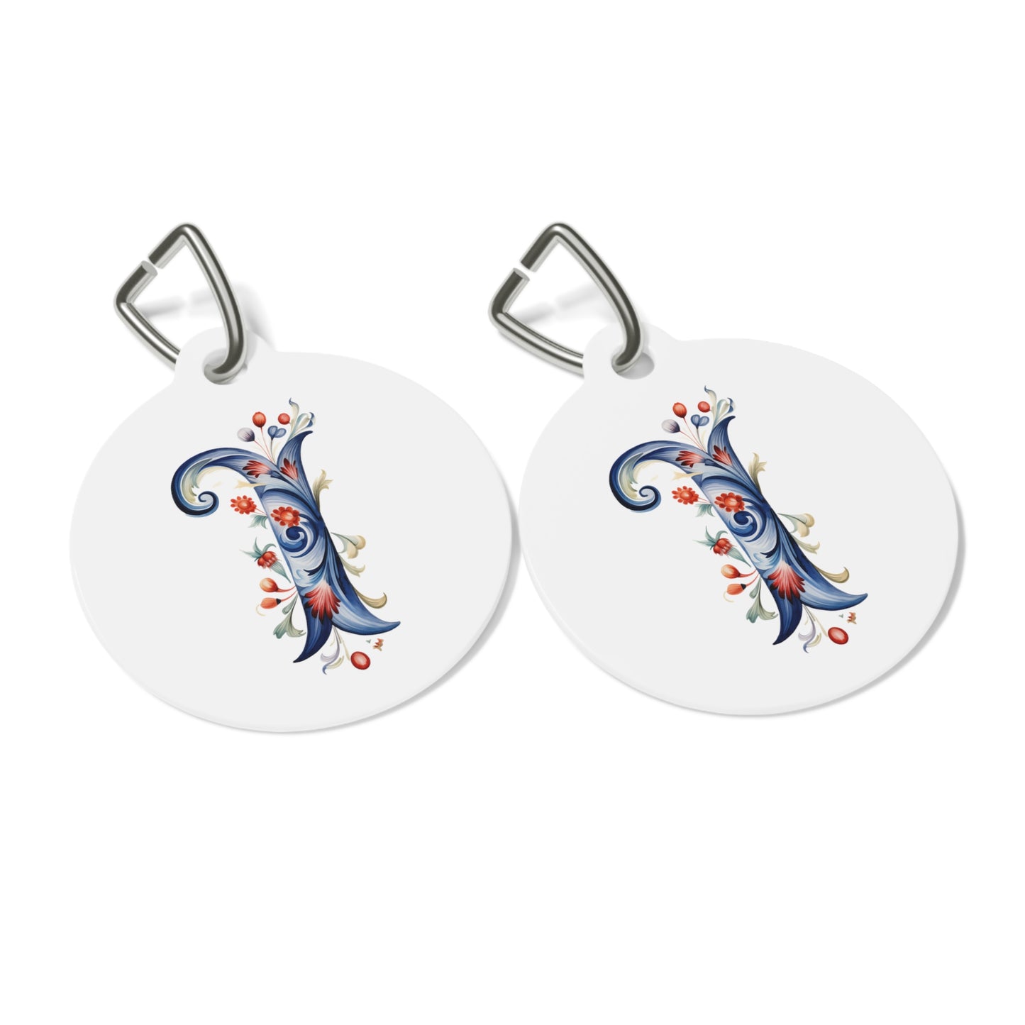 I Rosemaling Alphabet Pet Tag Rosemaling Norwegian Personalized Pet Tag