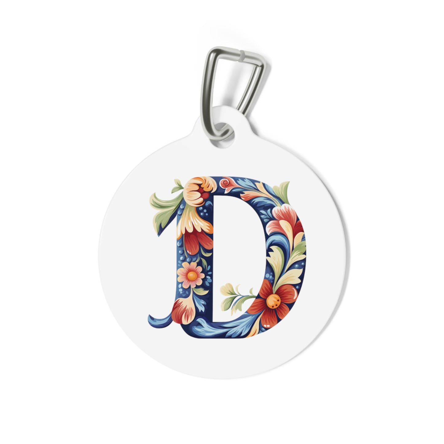 D Rosemaling Alphabet Pet Tag Rosemaling Norwegian Personalized Pet Tag