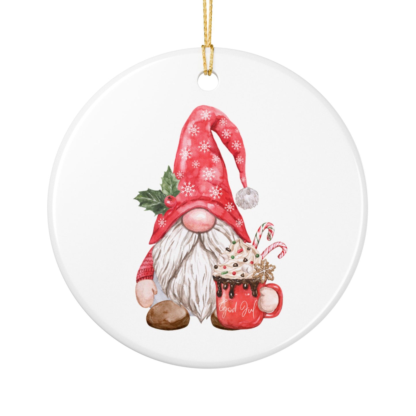 Norwegian Nisse Hot Chocolate Christmas Ornament Norway Nisse God Jul Christmas Ornament Gift Norway