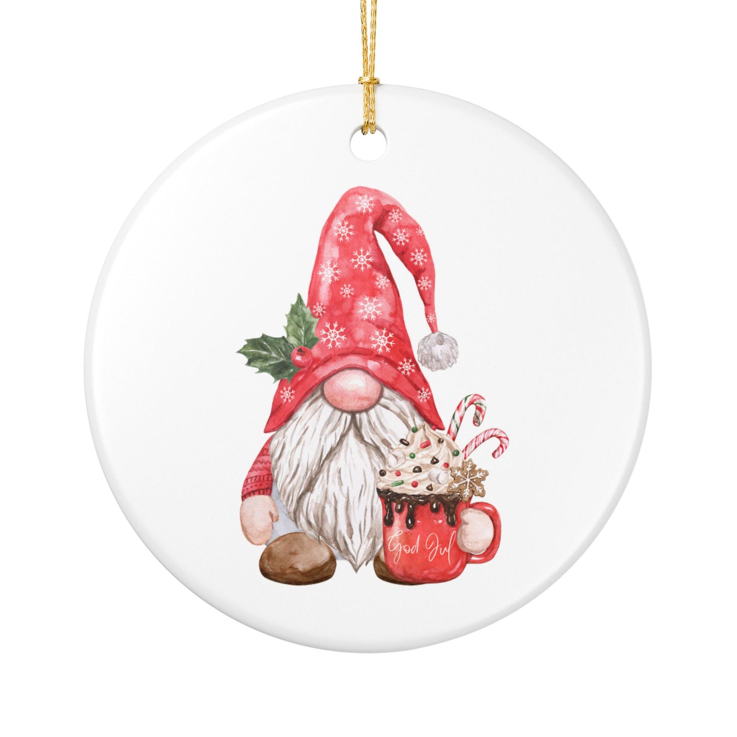 Norwegian Nisse Hot Chocolate Christmas Ornament Norway Nisse God Jul Christmas Ornament Gift Norway