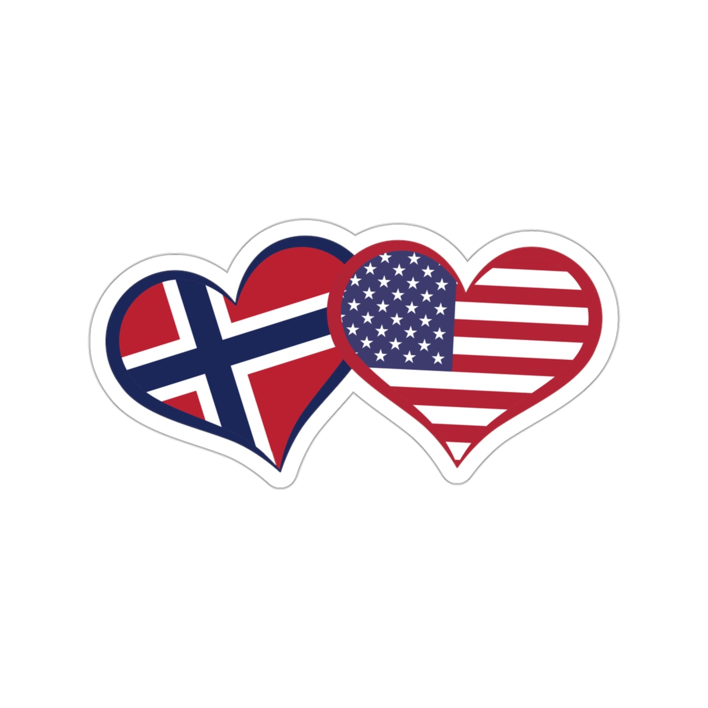 Norwegian American Flag Hearts Sticker Norway Sticker Norway Flag Norwegian Sticker Norwegian American Sticker Bumper Sticker